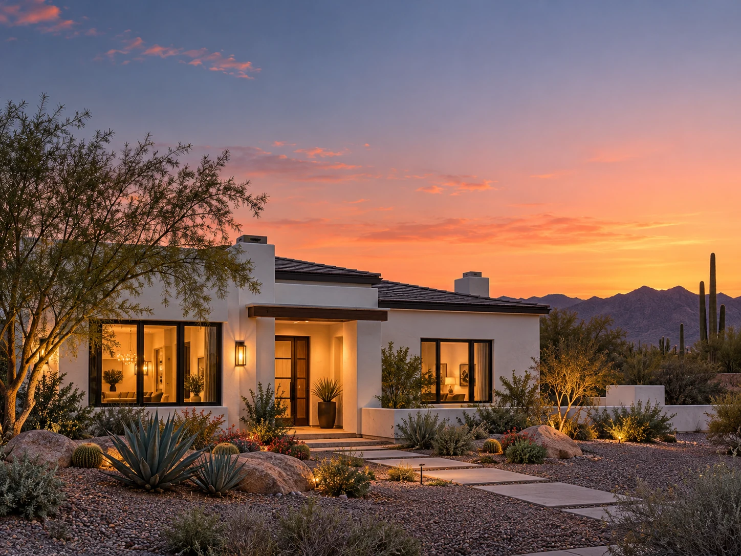 A home shown as an illustration of the Home Options experience