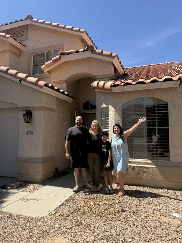 Family celebrating a new home