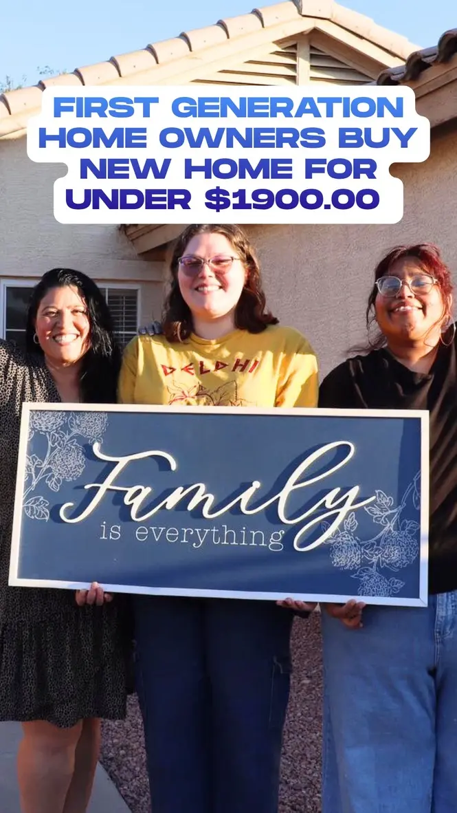 Past client graphic: first-generation homeowners buy a new home for under $1,900.