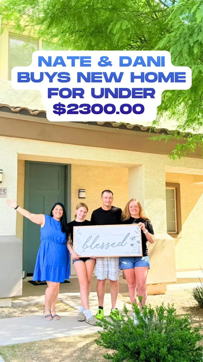 Past client graphic: Nate and Dani buy a new home for under $2,300.