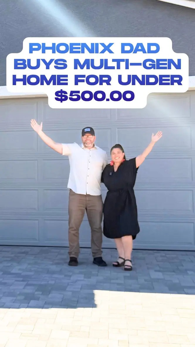 Past client graphic: Phoenix dad buys a multigenerational home for under $500.
